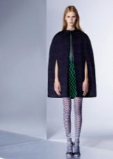 Colored dress with a cape