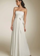 Long milk pleated dress