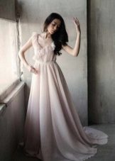Long milk dress with a pink tint
