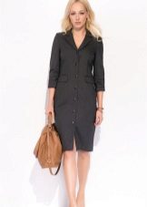 Gray straight dress shirt for office work