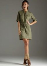 Pale Khaki Safari Dress
