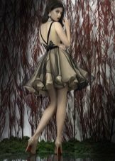 Full dress with organza