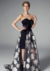 Floral print dress with detachable skirt