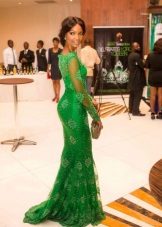 Saturated green long dress