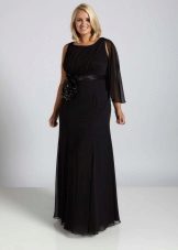 Floor-length black dress for full