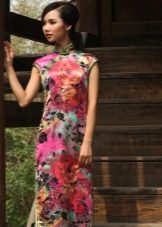 Qipao dress (oriental style) with floral patterns
