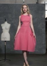 pink midi length dress