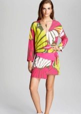 Pink dress with a yellow pattern