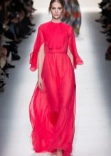 Raspberry colored floor dress
