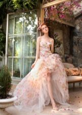 Beautiful floral print wedding dress