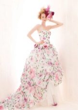 Beautiful floral print wedding dress