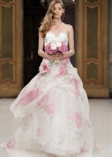 Beautiful floral print wedding dress