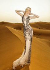 Flesh dress with a pattern