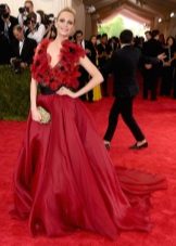 Red dress with flowers