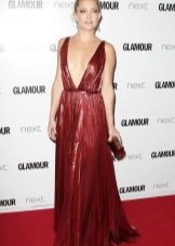 Cherry-neck dress with a deep neckline