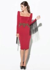 Sheath Square Neck Dress