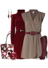 Gray dress and accessories for it for women of the Deep Winter color type