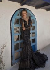 Black lace mermaid dress