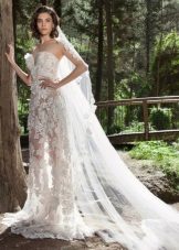 Transparent lace bandeau dress