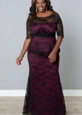 Lace dress sheath for full black