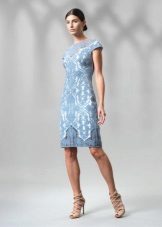 Blue lace sheath dress