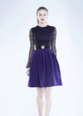 Blue dress with lace top