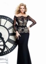 Straight dress with lace top