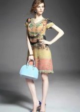 Multi-colored linen dress