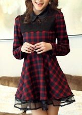 Baby Black Plaid Burgundy Dress