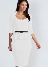 White peplum sheath dress
