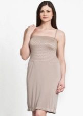 Beige viskoosi mekko hihnat täysin