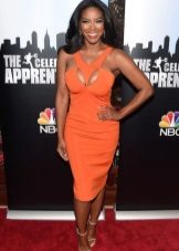 Oranssi viskoosinvaippamekko