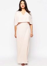 Milk pink kimono dress for overweight woman