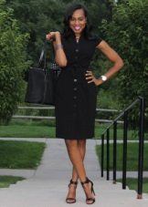 Black business shirt dress