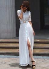 Long white shirt dress