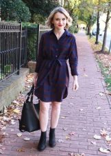 Casual Check Shirt Dress