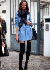 Denim Over The Knee Shirt Dress