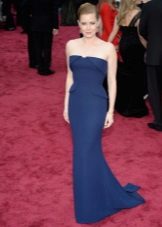 Blue peplum dress with train