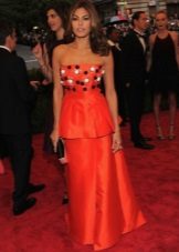 Red peplum evening dress