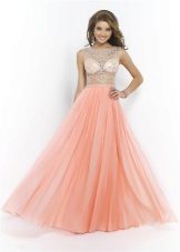 Robe persane avec un corset transparent et des strass