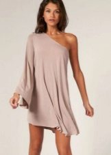 A-line one-sleeve dress