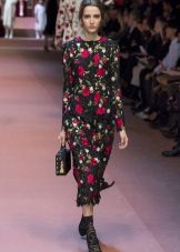 Dolce Gabbana black dress with roses