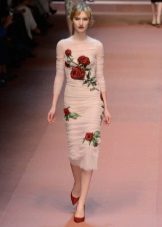 Pink dress with roses Dolce Gabbana