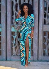 Bright long wrap dress