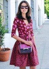 Summer short wrap dress with print