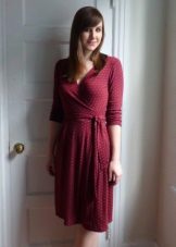 Burgundy Wrap Knit Dress