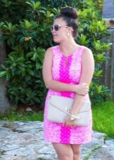 Short pink shift dress for overweight