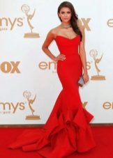 Red Mermaid Style Dress with Train