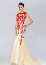 A fitted dress with a train