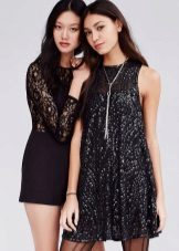 Maligayang Sequin A-Line Black Dress